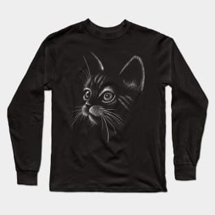 face cat t-shirt gift Long Sleeve T-Shirt